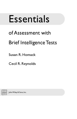 ﻿ملزومات ارزشیابی با آزمون های مختصر هوش (ضرورت های سنجش روانی)