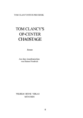 ﻿OpCenter تام کلنسی. روزهای آشوب آلمانی
