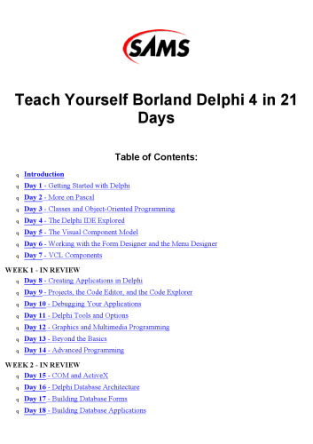 ﻿Sams Teach Yourself Delphi 4 در 21 روز