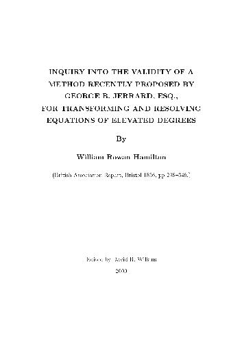 ﻿تحقیق درباره اعتبار روشی که اخیراً توسط جورج بی. جرارد، برای تبدیل و حل معادلات درجات بالا پیشنهاد شده است: بنا به درخواست انجمن انجام شده است.