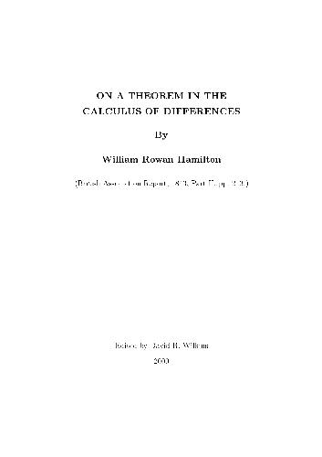 در یک قضیه در حساب اختلافات