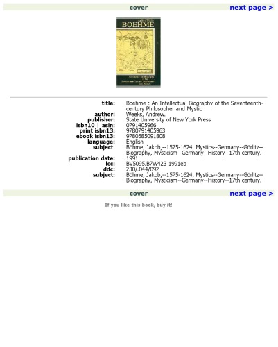 ﻿بوهم: شرح حال فکری فیلسوف و عارف قرن هفدهم