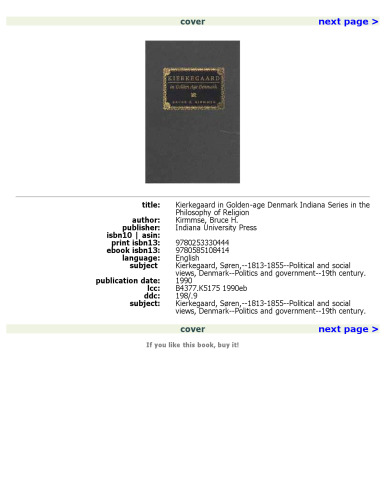 ﻿کی یرکگور در عصر طلایی دانمارک