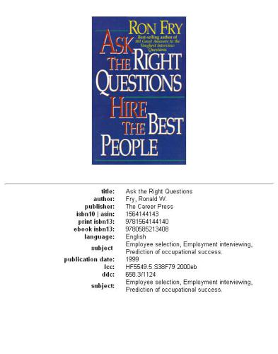 ﻿سوالات درست بپرسید بهترین افراد را استخدام کنید (1999)