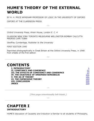 ﻿نظریه هیوم در مورد جهان بیرونی