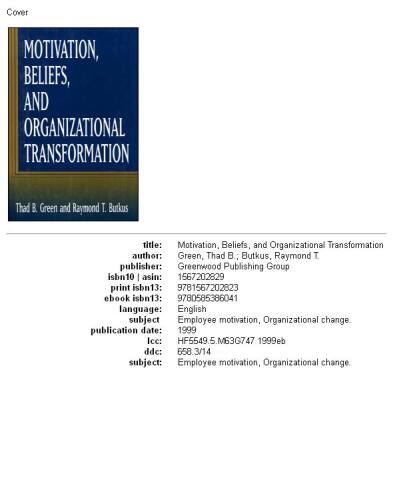 ﻿انگیزه، باورها و تحول سازمانی