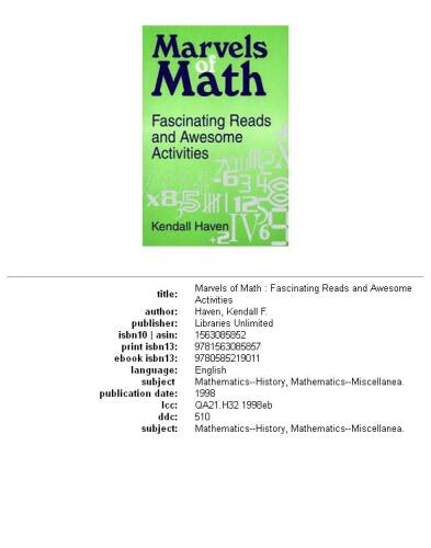 ﻿Marvels of Math: خواندنی های جذاب و فعالیت های عالی