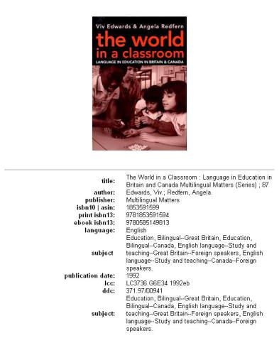 ﻿جهان در یک کلاس درس: زبان در آموزش در بریتانیا و کانادا (مسائل چند زبانه)