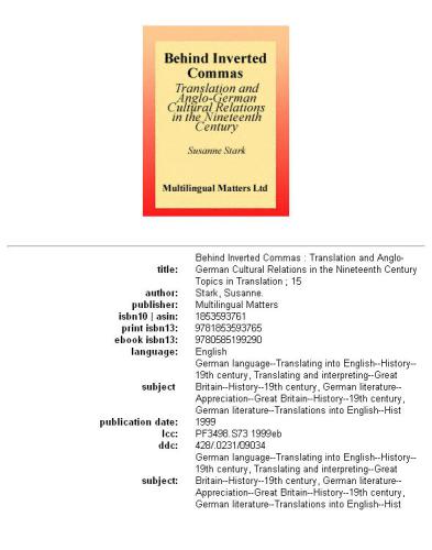 ﻿پشت کاماهای وارونه: ترجمه و روابط فرهنگی انگلیسی و آلمانی در قرن نوزدهم (موضوعات در ترجمه، 15)