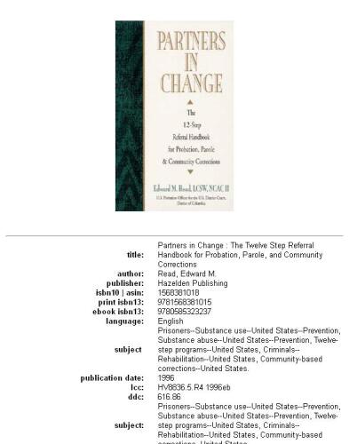 ﻿شرکای در حال تغییر: راهنمای ارجاع 12 مرحله ای برای اصلاحات مشروط، آزادی مشروط و جامعه