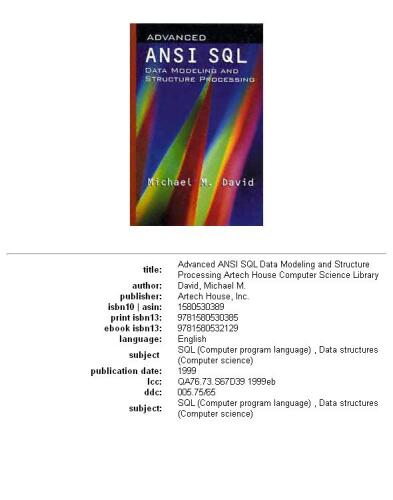 ﻿مدل سازی و پردازش ساختار داده های پیشرفته ANSI SQL