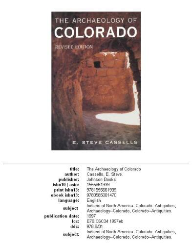 ﻿باستان شناسی کلرادو