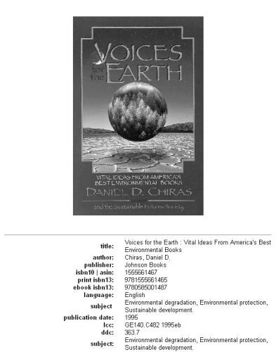 ﻿Voices for the Earth: ایده های حیاتی از بهترین کتاب های محیطی آمریکا (HTML)