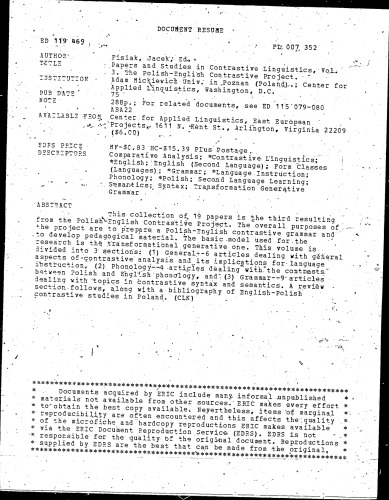 ﻿مقالات و مطالعات زبانشناسی متضاد، جلد 3