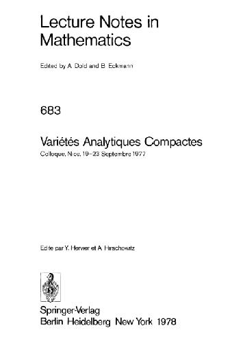 ﻿Varietes Analytiques Compactes