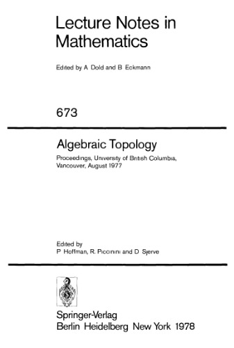 توپولوژی جبری: مجموعه مقالات ، دانشگاه بریتیش کلمبیا ، ونکوور ، آگوست 1977