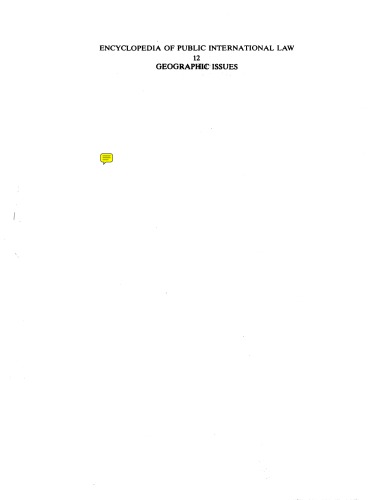 ﻿دایره المعارف حقوق بین الملل عمومی 12: مسائل جغرافیایی
