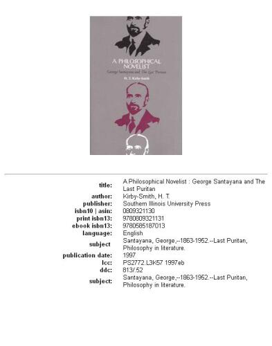 ﻿یک رمان‌نویس فلسفی: جورج سانتایانا و آخرین پیوریتان