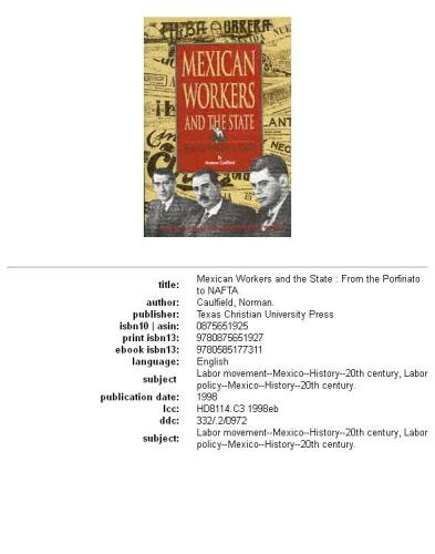 ﻿کارگران مکزیکی و دولت: از پورفیریاتو تا نفتا