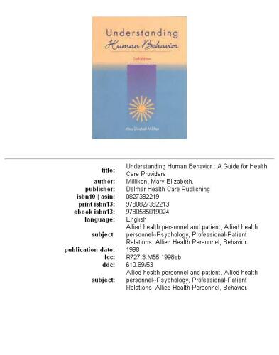 ﻿درک رفتار انسان: راهنمای ارائه دهندگان مراقبت های بهداشتی