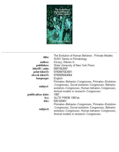 ﻿تکامل رفتار انسان: مدل های نخستی