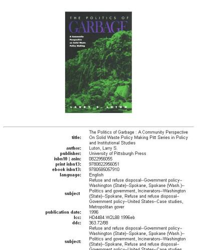 ﻿سیاست زباله: دیدگاه جامعه در مورد سیاست گذاری زباله جامد