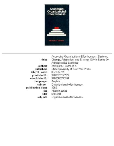 ﻿ارزیابی اثربخشی سازمانی: تغییر سیستم، انطباق و استراتژی