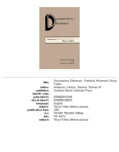 ﻿دوراهی های مستند: حماقت های Titicut اثر فردریک وایزمن