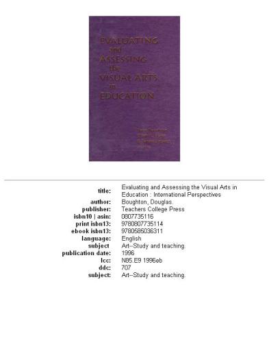 ﻿ارزیابی و ارزیابی هنرهای تجسمی در آموزش و پرورش: دیدگاه های بین المللی