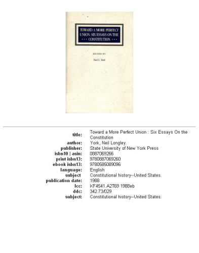 ﻿به سوی یک اتحادیه کامل تر: شش مقاله در مورد قانون اساسی
