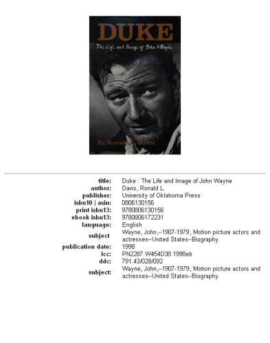 ﻿دوک: زندگی و تصویر جان وین