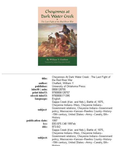 ﻿Cheyennes در Dark Water Creek: The Last Fight of the Red River War