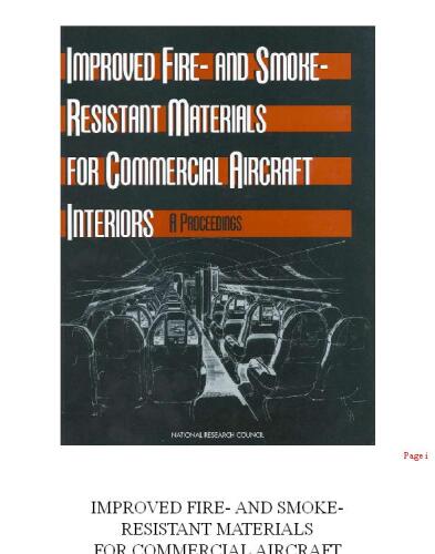 ﻿بهبود مواد مقاوم در برابر آتش و دود برای فضای داخلی هواپیماهای تجاری: مجموعه مقالات (انتشار Nmab؛، 477-2)