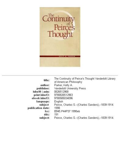 ﻿تداوم اندیشه پیرس (کتابخانه فلسفه آمریکایی واندربیلت)