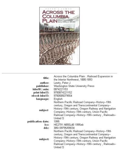 ﻿در سراسر دشت کلمبیا: گسترش راه آهن در شمال غربی داخلی، 1885-1893