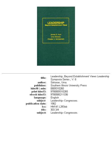 ﻿رهبری: فراتر از دیدگاههای تأسیس (فلور مصور ایلینوی)