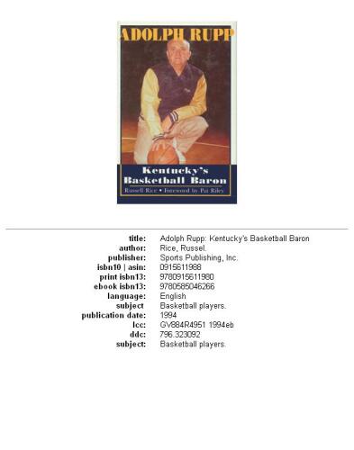 ﻿آدولف راپ: بارون بسکتبال کنتاکی