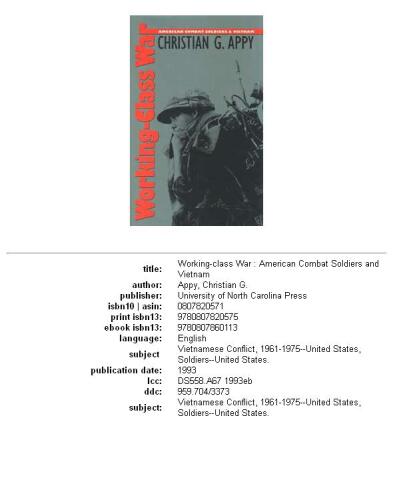 ﻿جنگ طبقه کارگر: سربازان رزمی آمریکایی و ویتنام