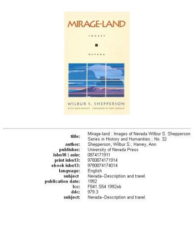﻿سرزمین سراب: تصاویر نوادا (سریال ویلبر اس شپرسون در تاریخ و علوم انسانی، شماره 32)