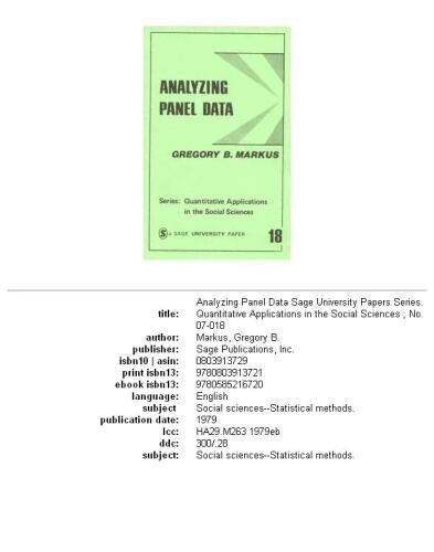 ﻿تجزیه و تحلیل داده های پانل (کاربردهای کمی در علوم اجتماعی)