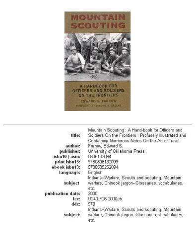 ﻿پیشاهنگی کوهستان: کتابچه راهنمای افسران و سربازان در مرزها