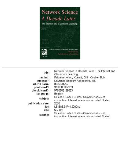 ﻿علوم شبکه، یک دهه بعد: اینترنت و یادگیری کلاس درس