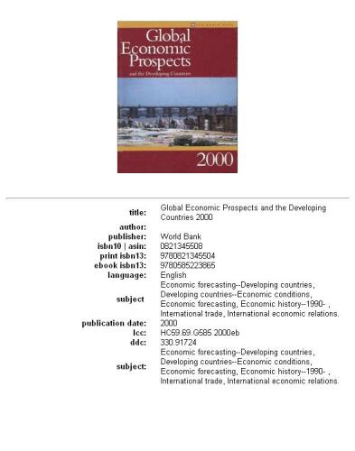 ﻿چشم انداز اقتصاد جهانی و کشورهای در حال توسعه 2000 (چشم انداز اقتصادی جهانی)