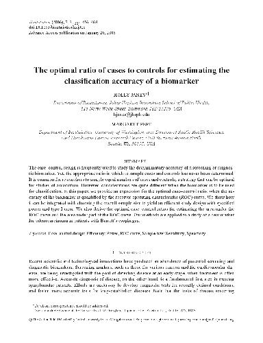 نسبت بهینه موارد به گروه شاهد برای برآورد دقت طبقه بندی یک نشانگر تجاری