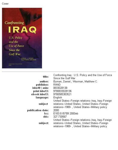 ﻿مقابله با عراق: سیاست ایالات متحده و استفاده از زور از زمان جنگ خلیج فارس