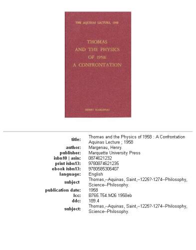 ﻿توماس و فیزیک 1958: یک رویارویی (سخنرانی آکویناس 23)