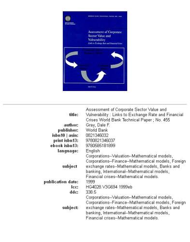 ﻿ارزیابی ارزش و آسیب پذیری بخش شرکت: پیوندها به نرخ ارز و بحران های مالی (مقاله فنی بانک جهانی)