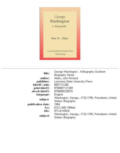 ﻿جورج واشنگتن: بیوگرافی (مجموعه بیوگرافی جنوبی)