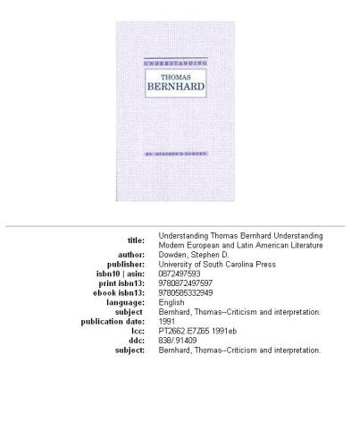 ﻿درک توماس برنهارد (درک ادبیات مدرن اروپا و آمریکای لاتین)