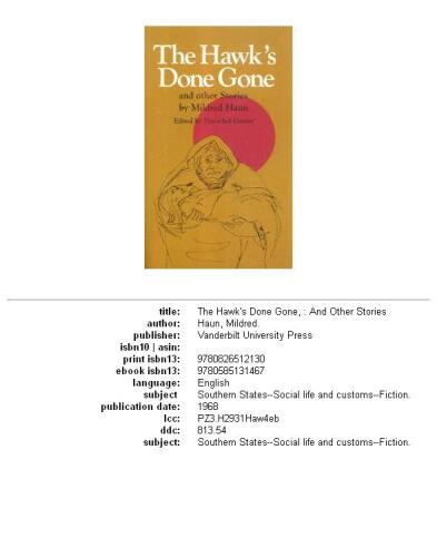 ﻿The Hawk's Done Gone و داستان های دیگر